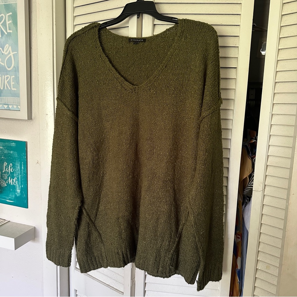 Staccato Olive V-Neck Sweater